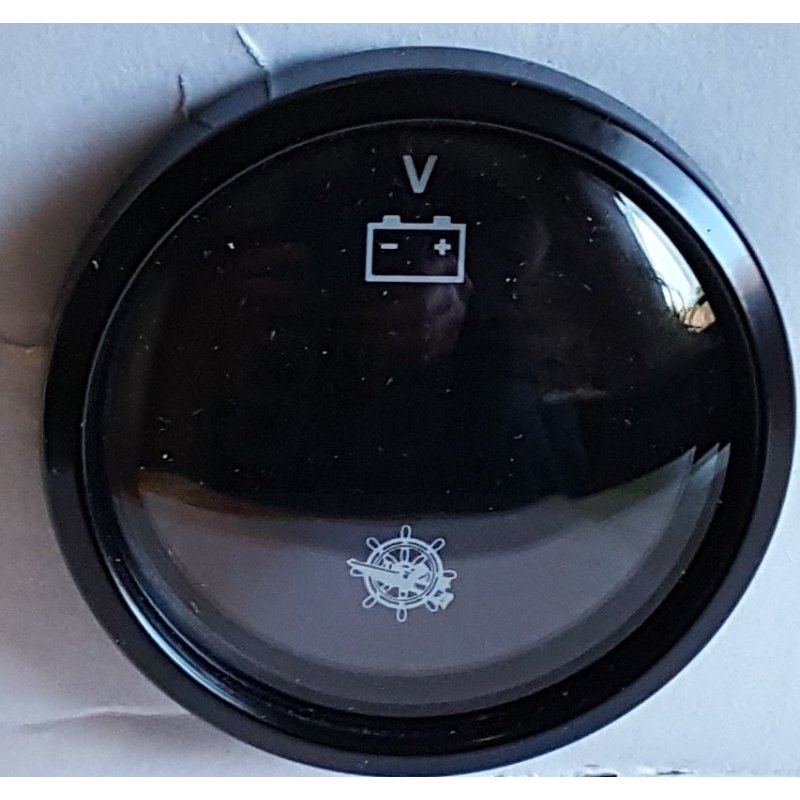 Voltmeter schwarz, schwarzen Rand 12V 24V Spannungs Batterieanzeige A,  27,99 €