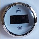 Voltmeter weiß mit Chromrand 12V 24V Spannungs...