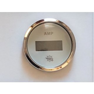 Digitales Ampermeter +/-80A, 12/24V Batterieanzeige Strommesser  weiß poliert