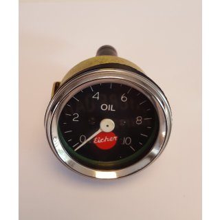 Öldruckanzeige Öldruck Manometer 10 bar  für diverse Eicher 60mm mit Beleuchtung