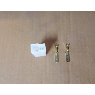 Kompaktstecker 2 Polig T Ausführung Steckergehäuse für  6,3mm Flachsteckzungen KFZ Oldtimer