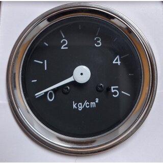 Öldruckmanometer Schwarz 60mm bis 5Bar für Deutz Steyr Güldner Porsche Eicher Fendt Fahr Kramer MAN