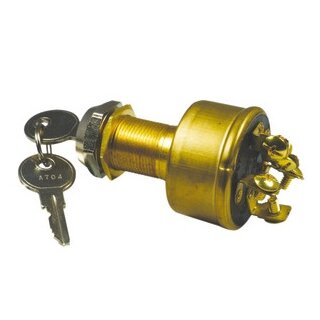 Wasserdichtes Zündschloss Messing 3 Stellungen 5 Pin. Boot Schiff