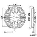 Kühler Lüftermotor 24V Spal Ø225mm...