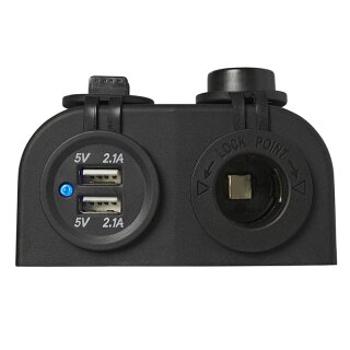 Aufbau Steckdose DIN + USB Doppelsteckdose Typ A 2x2100mA