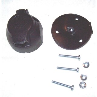 Profi Set 7-polig Steckdose Plastik Flachsteckanschluss mit Unterlage für Traktor Trailer Oldtimer VGL.NR. 8JB006462-001