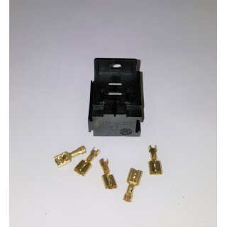 KFZ Sockel für Blinkgeber Relais Relaisstecksockel  Bosch Anreibar 9 Polig 2x 9,5+3x  6,3mm + 4x 2,8mm