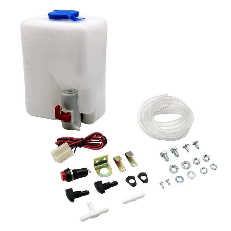 Scheibenwaschanlagen Set Waschanlage Pumpe Düsen Schlauch 1,2 Ltr. 12 ...