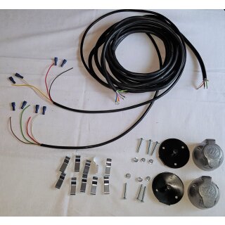 HW60 HW80 THK5 Anhänger Hänger Kabel Kabelbaum 2x Steckdose ALU 7 polig 6m