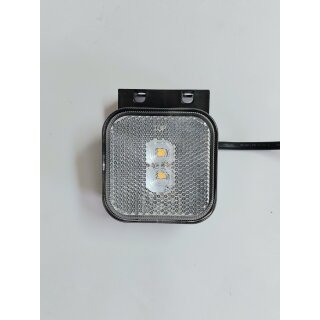 LED Positionsleuchte Anhänger  vorne weiß mit Halter und Reflektor 12V /24V