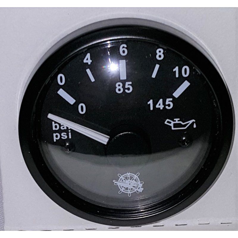 Öldruckanzeige schwarz 0-10 bar 12V 24V Öldruck Anzeige Manometer für,  22,99 €
